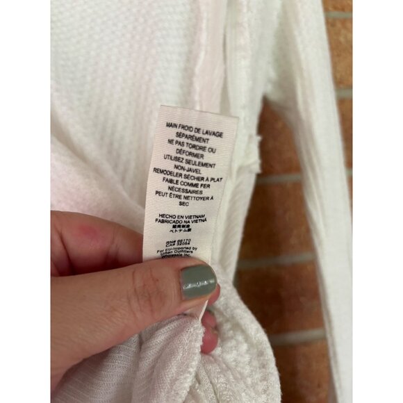 Free People We The Free Catalina Thermal Light V-Neck Shirt Oatmeal Womens S - Picture 6 of 11